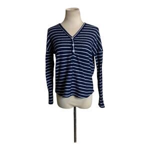 Hearts & Hips blue stripes long sleeves top size Small